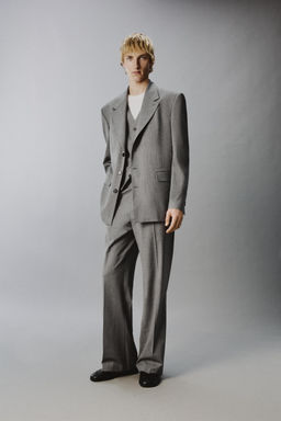 LIMITED EDITION STRIPED TEXTURED SUIT BLAZER - Zara фото 10