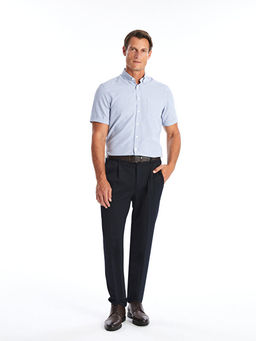 Regular Fit K?sa Kollu Ekose Poplin Erkek G?mlek