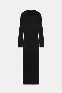 MIDI DRESS WITH DRAPED DETAIL AND JEWEL BACK - Zara фото 5