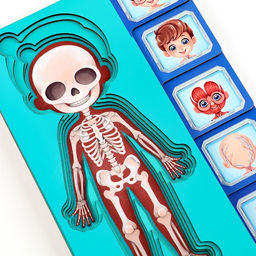Обучающий набор Тело человека, рамка-вкладка и книга с наклейками - Лесная мастерская фото 11