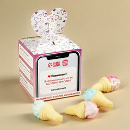 Маршмеллоу в форме мороженого Напоминания, 35 г.