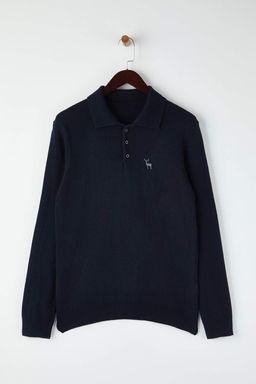 TRENDYOL MAN Lacivert Slim Fit Yunlu Polo Yaka Dugmeli Smart Triko Kazak TMNAW23KZ00238 - Trendyolmilla фото 24