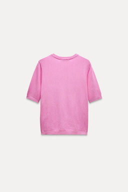 BASIC PLAIN KNIT SHORT SLEEVE TOP - Zara фото 2