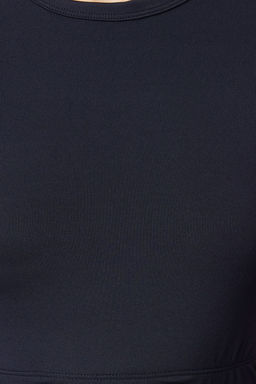 Trendyolmilla Siyah Crop Hafif Destekli Yumusak Dokulu Bisiklet Yaka Orme Spor Ust/Bluz TWOAW21BZ0158  фото 3