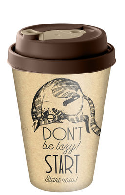 Цена за 2 шт. Стакан с крышкой 420 мл с декором с клапаном "my cats" (темно-коричневый) 223106224/01