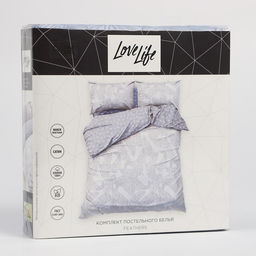 Постельное бельё LoveLife евро Feathers 200х217см, 225х240см, 50х70см-2шт,100% хлопок, сатин, 125г/м?  фото 7