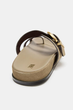 SANDALIA HEBILLA PIEL / Marr?n Arena - Zara фото 6