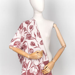 18С195-ШР/у. 80*125 Полотенце "Тюльпаны" цв. 93 рис. 98 бордо