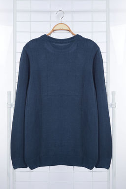 Indigo Regular Bisiklet Yaka Dokulu Triko Kazak TMNAW25KZ00037