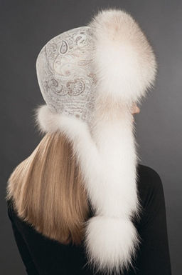 шапка Ушанка Элит кожа полярка карамель