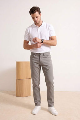 Haki Straight Pamuklu Esnek Erkek Pantolon TMNSS26PL00032