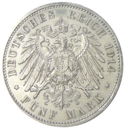 5 марок 1914 года A Германия (Пруссия)