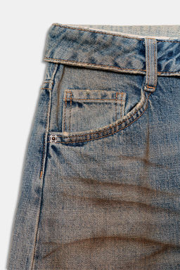 JEANS CINTURA DOBLADA TRF TIRO MEDIO / Azul / Gris - Zara фото 9
