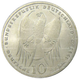 10 марок 1993 года J Германия  150 лет со дня рождения Роберта Коха
