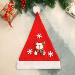 Колпак новогодний Оленёнок 29х40 см, красный