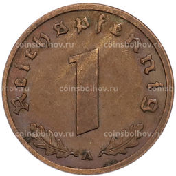 Монета 1 рейхспфенниг 1938 года A Германия