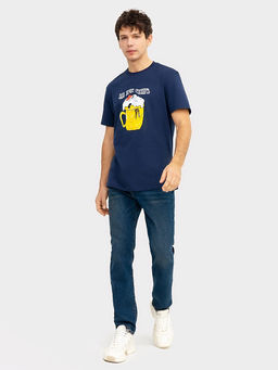 Футболка мужская синяя с принтом - Mark formelle фото 2