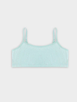 Топ для девочек голубой с цветами