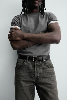 CINTUR?N PIEL EFECTO VINTAGE / Negro - Zara фото 2