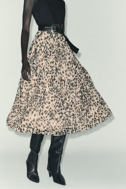 ANIMAL PRINT COMBINATION MIDI DRESS WITH BELT - Zara фото 2