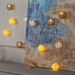 Гирлянда Нить 5 м с насадками Клубки небесные, IP20, прозрачная нить, 20 LED, свечение тёплое белое, 220 В - Luazon lighting фото 2