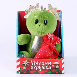 Цена за 2 шт. Мягкая игрушка на новый год Дракоша с мешочком - Milo toys фото 2