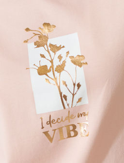 Свободная футболка с принтом из премиального хлопка с эластаном - Vilatte фото 2