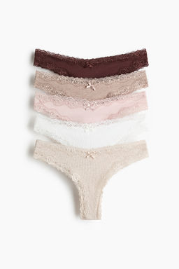Pack de 5 bragas Brazilian de algod?n y encaje