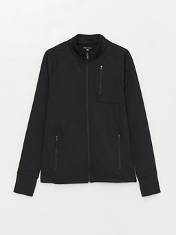 Dik Yaka Uzun Kollu Erkek Fermuarl? Sweatshirt