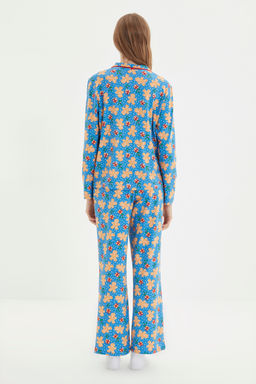 Trendyolmilla Mavi %100 Pamuklu Y?lbas? Temal? Orme Pijama Tak?m? THMAW22PT1204  фото 15