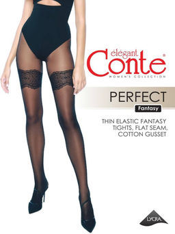 Колготки фантазийные CONTE Колготки с имитацией ажурных чулок PERFECT bronz - Conte elegant фото 4
