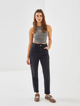 Beli Lastikli Slim Fit Kad?n Jean Pantolon