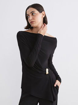 Kay?k Yaka B?zg?l? Bluz