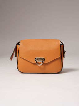 Сумка кожаная кросс-боди Azaro 3684 оранжевый карандаш