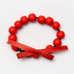 Цена за 2 шт. Кольцо для салфеток "Бантик", цвет красный, d 5 см, дерево