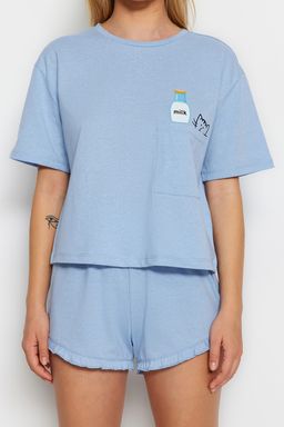 Trendyolmilla Pembe F?rf?rl? Bask?l? Sortlu Orme Pijama Tak?m? THMSS22PT0422  фото 21