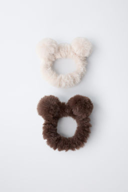 PACK OF TWO FAUX FUR EAR SCRUNCHIES - Zara фото 4