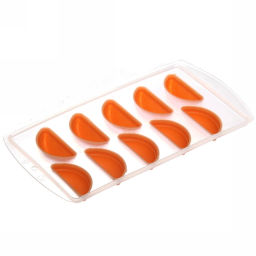 Цена за 4 шт. Форма для льда пластиковая с силиконом "Апельсин"