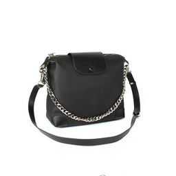 Сумка женская натуральная кожа GU 2066-M 769, 1отд+еврокарм, плечевой ремень, череый 259061