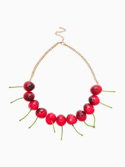 Колье на цепочке «Вишня», L=40 см, красное в золоте