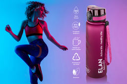 Бутылка для воды 1000 мл 7,8*7,8*28,5 см "Style Matte" с углублениями д/пальцев бургундия