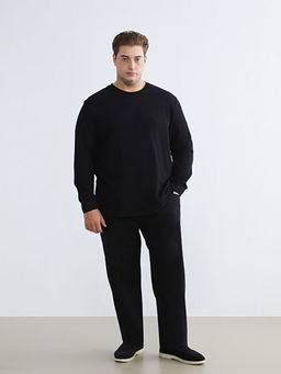 B?y?k Beden Bisiklet Yaka Erkek Sweatshirt