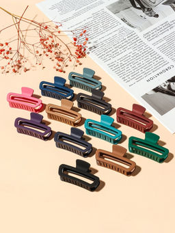 Цена за 12 шт. Крабик для волос «Матовый», прямой округление, 7.5 см, МИКС