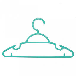 Вешалка-плечики р46-48 "Костюм" 39х22см, пластик, с крючками, с кольцом для ремешка, цвет бирюзовый (Китай)