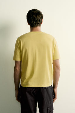 CAMISETA PUNTO REGULAR FIT / Amarillo claro - Zara фото 3