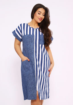 521 Халат на молнии - Полоска