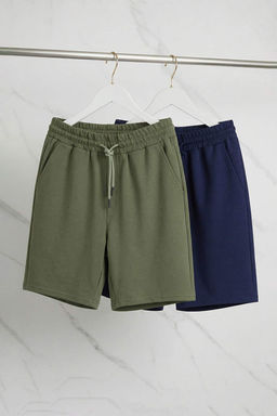 Lacivert-Yesil Basic Regular/Normal Kesim Duz 2li Paket Sort TMNSS21SR0095