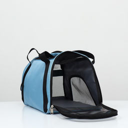 Сумка-переноска сетчатая, 48 х 26 х 31 см, голубая - Пижон фото 4