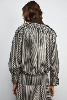 ZW COLLECTION CHECK BOMBER JACKET - Zara фото 3