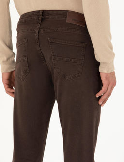 Kahverengi Slim Fit Jean Pantolon